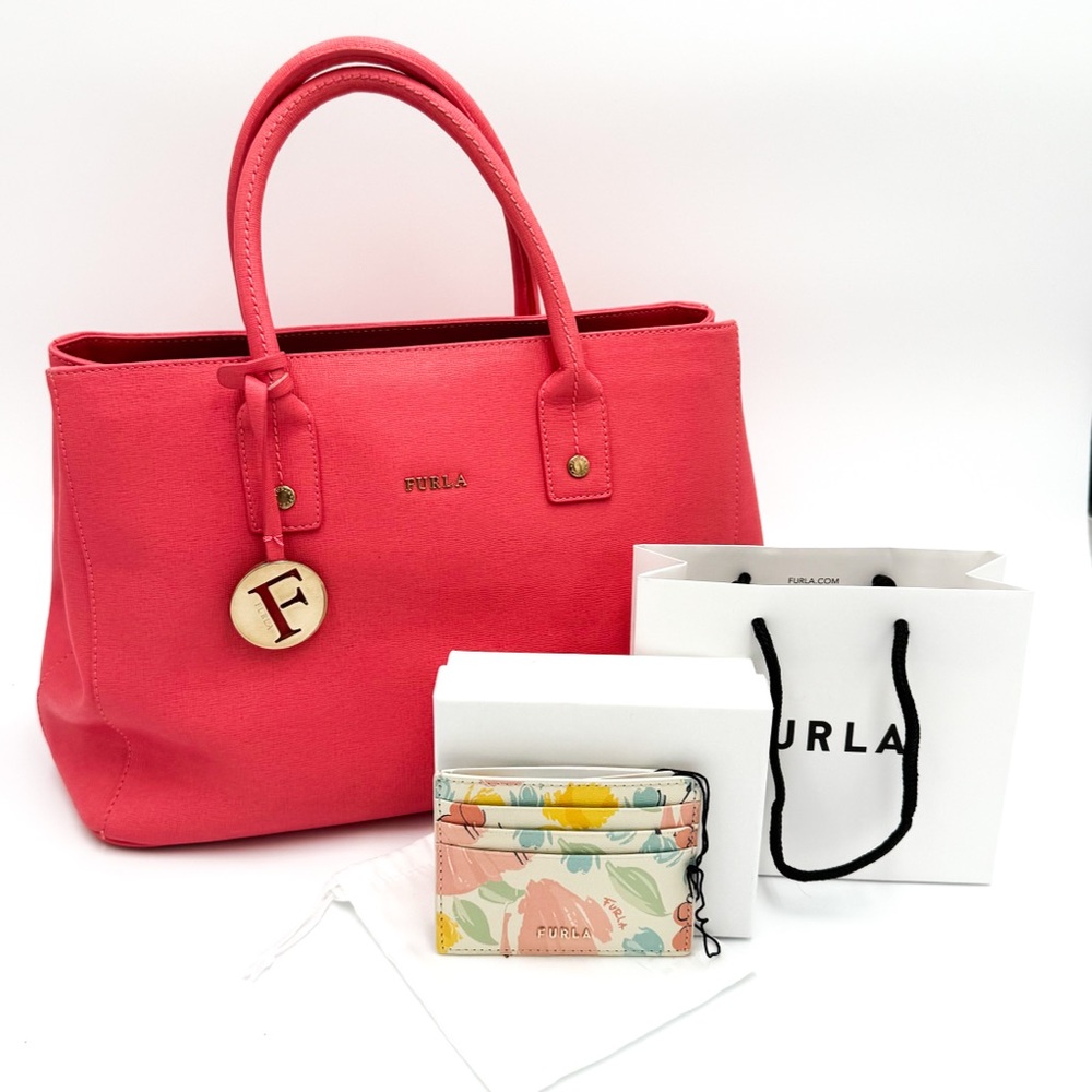 BUNDLE!!! Furla Pink Women's Bag with Furla Floral Cardholder